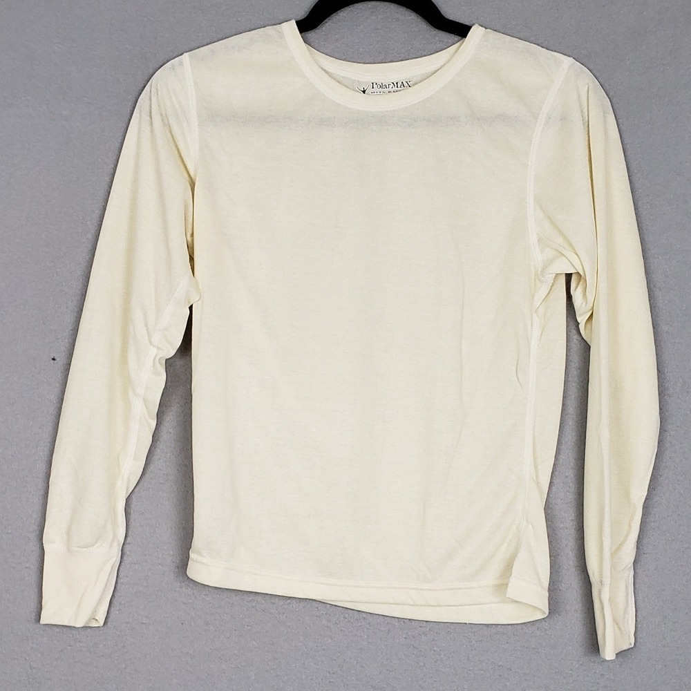 PolarMax Size S Long Sleeve Base Layer‎ Tee Cream Performance Gorpcore Winter